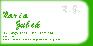 maria zubek business card